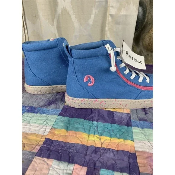 Billy Footwear Classic MDR High Top Girls Sneakers Size 7M Blue/Pink BK22100 Zip - Picture 3 of 9